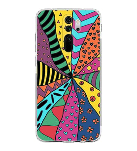 PrintiFy Xiaomi Redmi Note 8 Pro ile Uyumlu Retro Color 4  Kamera Korumalı Şeffaf  Kılıf