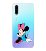 Huawei P30  Kamera korumalı Kapak Minnie Mouse Tasarımlı  Şeffaf Kılıf