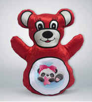 BK Gift Sevimli Panda Tasarımlı Kırmızı Ayıcık Yastık-3