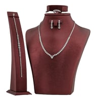 Yuvarlak Tasarımlı Gümüş Bayan Set