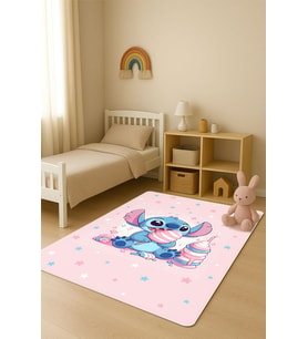 Parlak Kadife Kumaş Dijital Baskı Dot Kaymaz Tabanlı Çocuk ve Genç Odası Halısı H0986