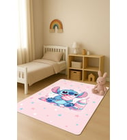Parlak Kadife Kumaş Dijital Baskı Dot Kaymaz Tabanlı Çocuk ve Genç Odası Halısı H0986