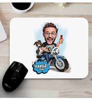 Motorcu Erkeğe Hediye Karikatürlü Mouse Pad