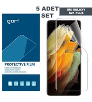 GOR SM Galaxy S21+Plus HD Darbe Emici Ekran Koruyucu Jelatin 5 Adet Set-(5775) - HEP-8879-7776