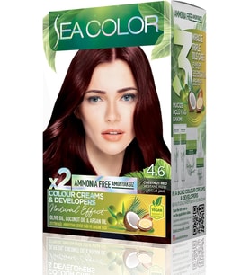 Sea Color Amonyaksız, Vegan, Doğal, Besleyici Kalıcı Saç Boyası%100 Beyaz Kapama (1 Paket 2 X 50 Ml