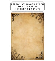 Retro Hatıralar Detaylı Mektup Kağıdı (12 Adet A4 Boyut)