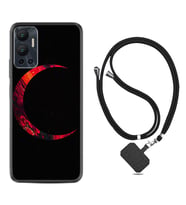 Infınix Hot 12 Kılıf Silikon Boyun Askılı İpli Desenli Silikon Red Moons 1747