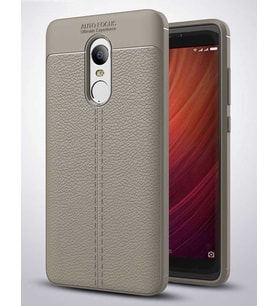 Xiaomi Redmi Note 4x Kılıf Deri Tarzı Niss Silikon Case (Gri)
