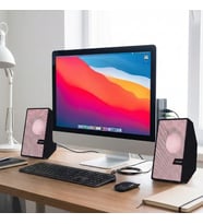 Periboia Pembe USB 2.0 + 3.5mm USB Hoparlör (Çok Renkli)