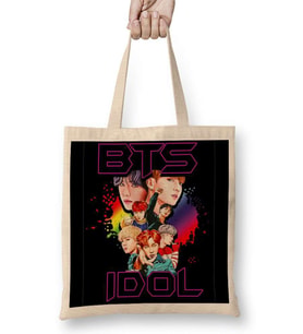 BTS Idol Bangtan Boys Kpop Bez Çanta Uzun Saplı