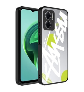 Xiaomi Redmi Note 11E Kılıf Aynalı Desenli Kamera Korumalı Parlak Zore Mirror Kılıf Yazı