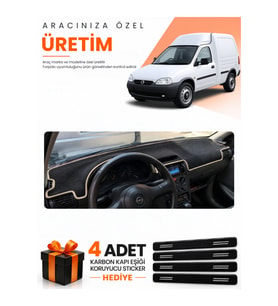 OPEL COMBO B (1992-2000) Uyumlu Torpido Koruma Örtüsü Oto Kılıfı - Siyah Bej