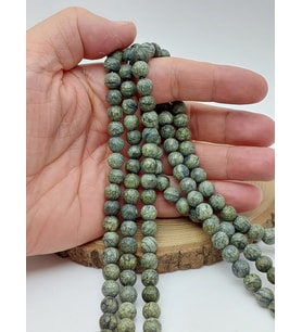 Peridot (Zebercet) Taşı Mat Yosun Yeşili Dizi 8mm (62254)