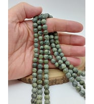 Peridot (Zebercet) Taşı Mat Yosun Yeşili Dizi 8mm (62254)