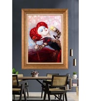 Altın Varaklı  Çerçeveli Paspartulu Tablo ndd627 (Gold)