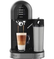 Yarı Otomatik Kahve Makinesi Power-ccino 20 Chic Nera Serisi, Öğütülmüş Kahve ve Kapsül için 20 Bar, 0,7 L Süt Tankı, 1,7 L Su Tankı, Siyah