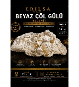 Sertifikalı Beyaz Çöl Gülü Selenit Taşı Kütle - 28 cm Dev Boy Koleksiyonluk Tek Parça