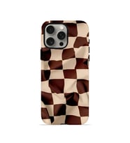 iPhone 15 Pro Max Vorian Çift Katmanlı Kılıf Mocha Melt Checker