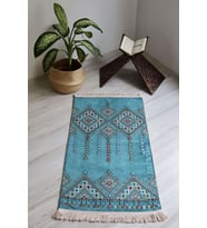 Kilim Desenli Astarlı Lüks Seccade S1020 Mavi