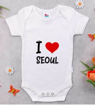 BK Kids I Love Seoul Tasarımlı Bebek Body Zıbın - Model 1