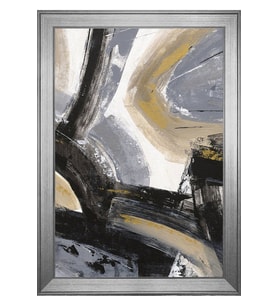 Soyut Şekiller Motifli Kanvas Tablo 80 x 110 cm Silver Çerçeve