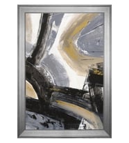 Soyut Şekiller Motifli Kanvas Tablo 80 x 110 cm Silver Çerçeve