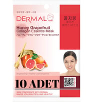 DERMAL Aydınlatıcı ve Canlandırıcı Bal Greyfurt Kolajen Özlü Maske X10 Adet