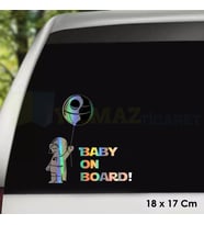 Arabada Bebek Var Balonlu Hologram Oto Sticker Cam Araba Yapıştırma Çıkartma Aksesuar Etiket 18x17cm