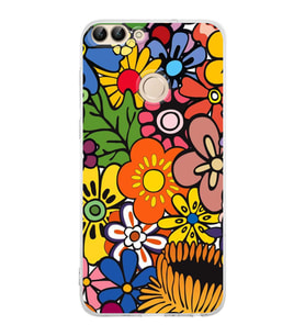 PrintiFy Huawei P Smart ile Uyumlu Retro Color 2  Kamera Korumalı Şeffaf  Kılıf