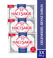 Hacı Şakir Doğal Saf Geleneksel Beyaz Sabun 4x150 gr x 3 Adet