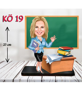 Kişiye Özel Ahşap Biblo - Kadın Öğretmen Karikatür Biblo - Öğretmen Biblo 18
