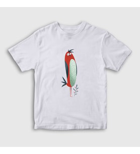 Presmono Unisex Çocuk Beyaz Cool Bird Kuş T-Shirt 290777tt (Beyaz)