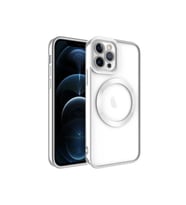 Apple iPhone 11 Pro Max Uyumlu Kılıf M-safe Wireless Şarj Özellikli Zore Setro Silikon (Gümüş)