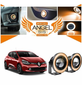 Renault Clio 4 Uyumlu, Universal Mercekli Led Angel Sis Farı, 76mm Turuncu Renk
