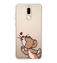 Huawei Mate 10 Lite Uyumlu Tom ve Jerry Öpücük Desenli Şeffaf Telefon Kılıfı