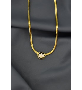 Papatya Silver 925 Ayar Gümüş Gold Kaplama Mineli Lotus Çiçeği Kolye