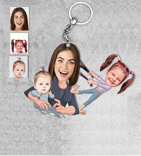 Kişiye Özel Aile Ahşap Anahtarlık-5