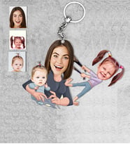 Kişiye Özel Aile Ahşap Anahtarlık-5