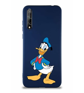 Huawei P Smart S Soft Premier Kapak Donald Duck-C Tasarımlı Silikon Kılıf - Lacivert (Şeffaf)