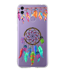 PrintiFy Huawei Honor 8C ile Uyumlu 1mm Slim Fit Nazar Boncuğu 6 Baskılı Şeffaf  Kılıf