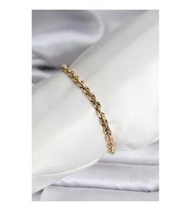 Mey İthalat® 14K Gold Renk Kaplama Burgu Zincir Model CM Kadın Bileklik