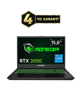 Mosnter Abra A5 V21.5.4 i5-12450H 16GB 1TB RTX3050 FDOS 15,6" 144 Hz Oyun Bilgisayarı