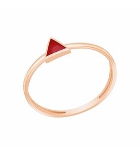 Diamond Line-Gülaylar Pembe Altın 14 Ayar Geometrik Yüzük