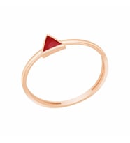 Diamond Line-Gülaylar Pembe Altın 14 Ayar Geometrik Yüzük