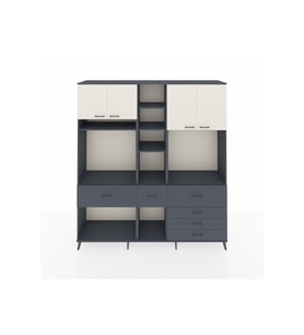 Hyperion Dolap 11 Raflı 6 Çekmeceli 4 Kapaklı 220x44x243 Antrasit-Aytaşı/Antrasit