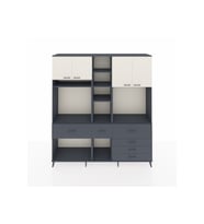 Hyperion Dolap 11 Raflı 6 Çekmeceli 4 Kapaklı 220x44x243 Antrasit-Aytaşı/Antrasit