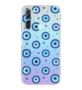 PrintiFy Xiaomi Redmi Note 8 ile Uyumlu Nazar Boncuğu 1 Baskılı Kamera Korumalı Şeffaf Silikon Kılıf
