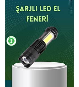 4 Modlu USB Şarjlı LED El Feneri Kamp ve Outdoor