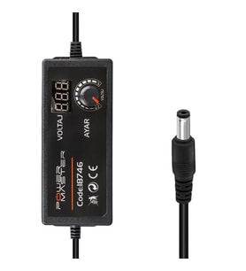 PM-18746 Dijital Ekranlı 12 Volt - 24 Volt / 5 Amper Çok Uçlu Ayarlı Kademeli Adaptör