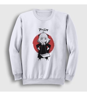 Presmono Unisex Beyaz Anya Forger Anime Spy X Family Sweatshirt 316970tt